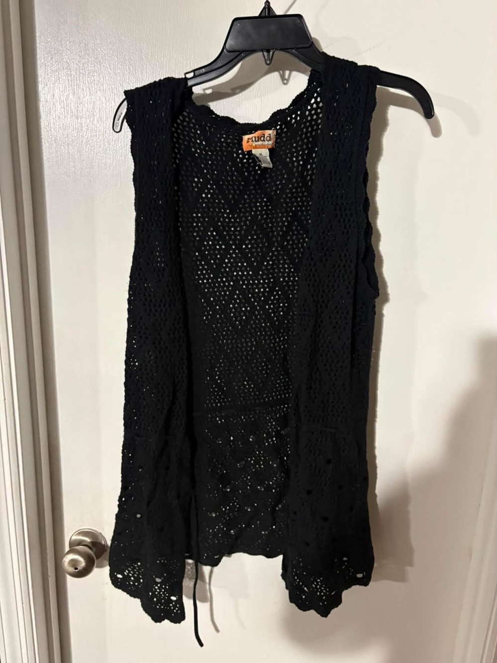 Mudd Black Crochet Knit Top